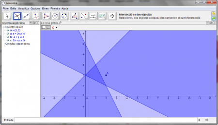 Regió delimitada per tres inequacions