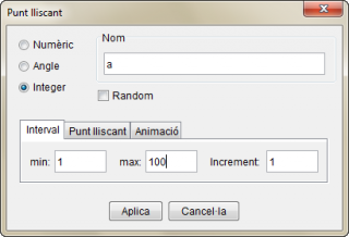 Nombres primers de l'1 al 100 amb un punt lliscant